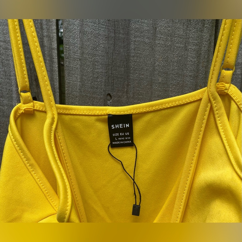SHEIN Bright Yellow Sleeveless Dress - Picture 2 of 3